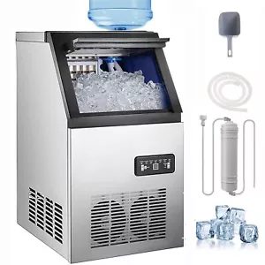 132LBS/24H Commercial Built-In Ice Maker Cube Machine Freestanding Undercounter - Picture 1 of 17
