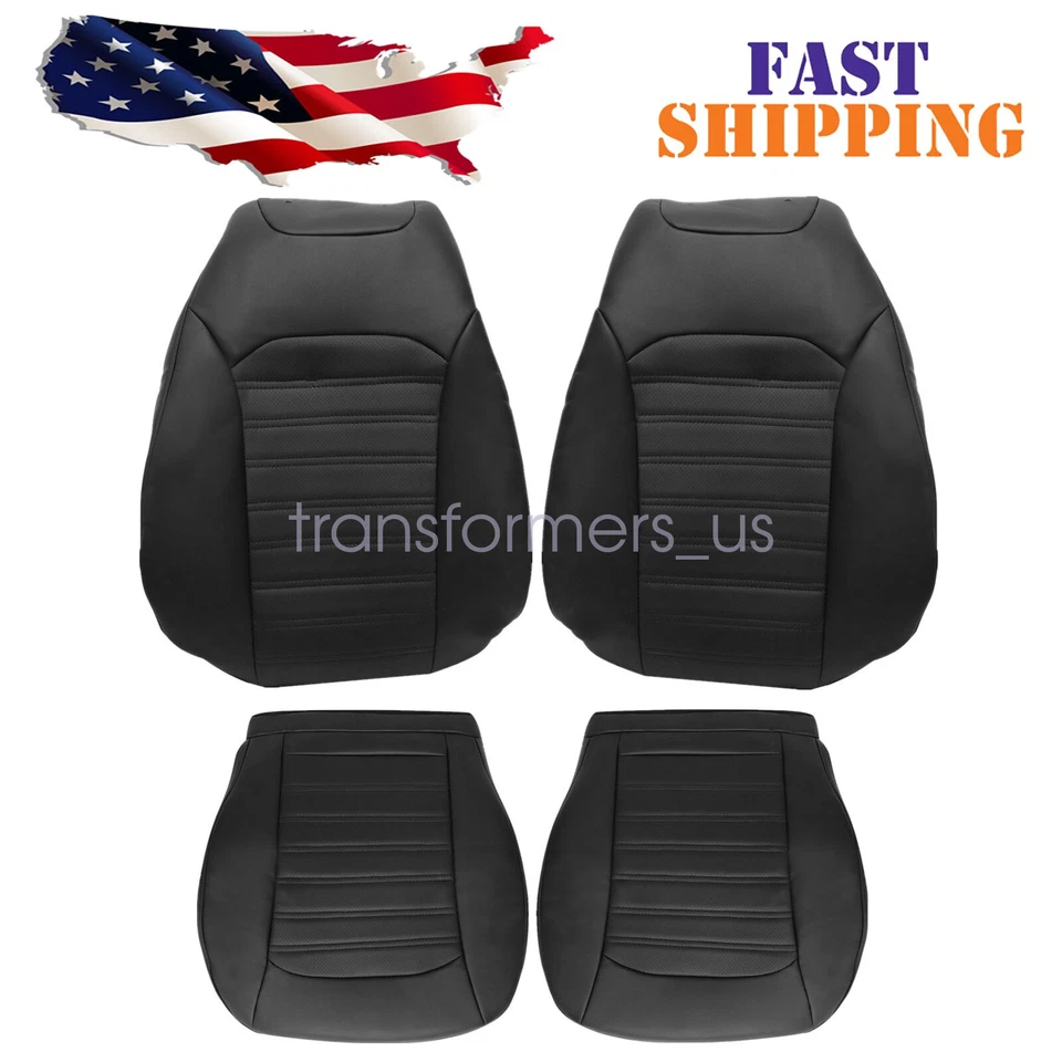 For Ford Fusion 2013-2017 Leather Driver Passenger Bottom Top Seat Cover Black - Image 1 of 1