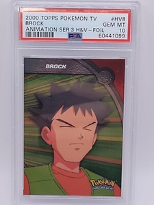 2000 Pokemon BROCK HV8 Topps TV Animation PSA 10 POP 2 RARE SERIES 3