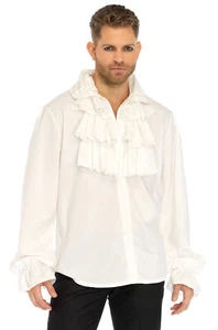Victorian Pirate Ruffle Front Shirt Adult Costume - Picture 1 of 6