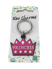 Sac porte-clés couronne vintage expressions "Princess" rose charme filles logo royauté