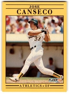 1991 Fleer Jose Canseco #5 Oakland Athletics