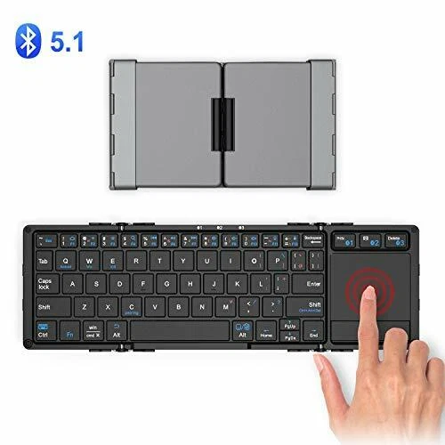 iClever Keyboard Folding Bluetooth USB Touch Pad IC-KB08 Dark Gray  Track - Image 1 of 1