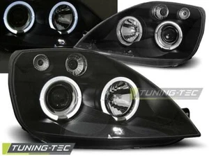 FARI ANTERIORI HEADLIGHTS FORD FIESTA MK6 05.02-08.05 ANGEL EYES BLACK *2630 - Foto 1 di 1