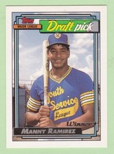 1992 TOPPS GOLD WINNER #156 MANNY RAMIREZ ROOKIE 1ST ROUND DRAFT PICK
