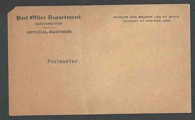 Ca 1904 U.S. OFFICIAL POST OFFICE CARD FORM #22C TL LIGHT BROWN MINT SEE INFO - Image 1 of 2