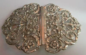 1896 .925 STERLING SILVER NURSE BUCKLE 62.50 GRAMS JAMES DEAKIN & SONS CHESTER - Picture 1 of 5
