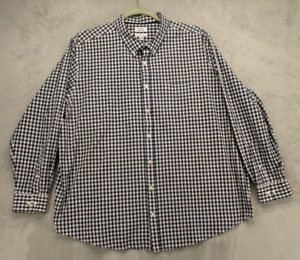 Croft & Barrow Button Up Shirt Men's 3XB Blue White Checkered Plaid Easy Care