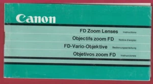 CANON FD ZOOM LENSES OWNER'S INSTRUCTION MANUAL #58 - Picture 1 of 1