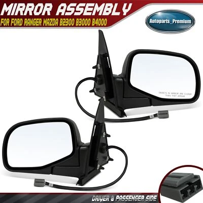 2x Espejo Eléctrico con Plegable Manual Negro Liso para Ford Ranger Mazda B2300 B3000 Foto 1 de 4
