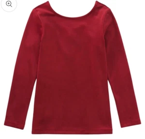 TEA COLLECTION Slim-Fit Velour L/S Top - Red Wagon - NWT Girls 12 - Picture 1 of 4