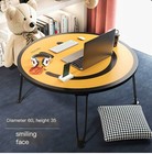 Folding table, circular smiling face table on bed, coffee table, laptop table