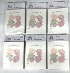 Precious Moments Party Tea Time Invitations 6 Packets 47 Cards Envelopes NOS/NOP - Picture 1 of 3