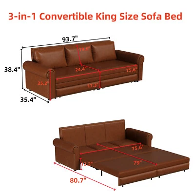 Sofá cama tapizado sofá cama convertible sofá cama tamaño king sofá cama extraíble Foto 1 de 4