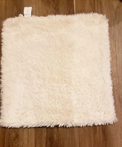 Pottery Barn 18x18” White Ivory Faux Fur Ruched Pillow Cover w/Zipper Close - Picture 1 of 2