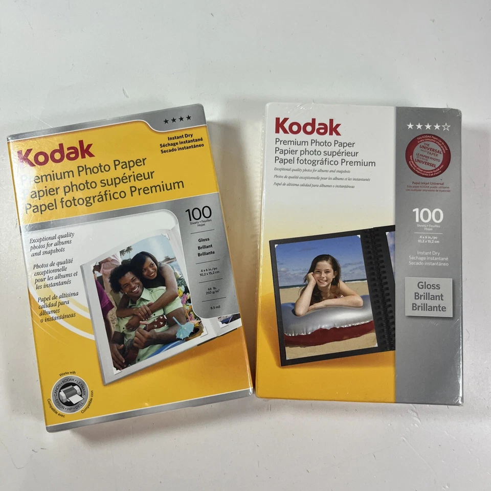 2 Kodak 4x6 inches Ultra Premium Photo Paper High Gloss 100 Sheets Sealed New - Image 1 of 4