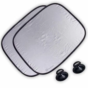 Zone Tech 2x Foldable Car Nylon Side Window Sun Shades Summer Ray Protection - Picture 1 of 7