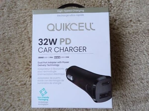 QUIKCELL 32W PD High Speed Dual 2 Port CAR CHARGER; a7 - Picture 1 of 10