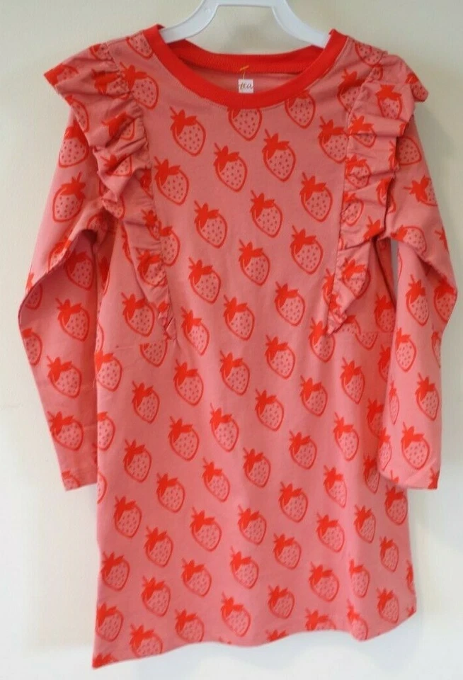 BNWT Tea Collection Fresa Fields Strawberry Ruffle Dress Girl's Size 12 - Image 1 of 1
