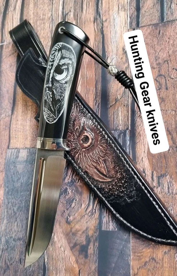 GearKnives Personalizado Hecho a Mano Acero D2 Cuchillo de Caza Mango Acero Clip y Hoja Foto 1 de 1