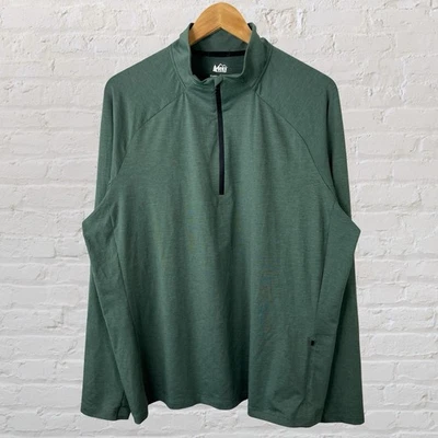 REI 1/4 Cremallera Camisa Pullover Correr Atlético Verde Sahara Manga Larga Para Hombres XL Foto 1 de 4