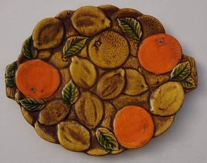 Vtg  Inarco Japan Serving Plate 1960 “Orange Spice” Lemon and Orange Design Boho - Picture 1 of 11