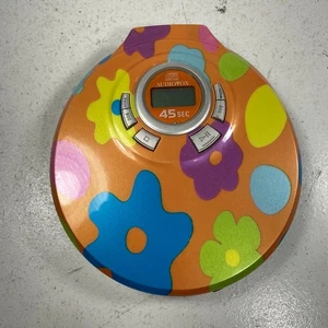 Reproductor de CD portátil vintage Audiovox antigolpes DM8703-45 floral funciona naranja - Imagen 1 de 18