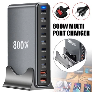 800W Desktop GaN Charger 10Port USB Type C PD Charging Station Quick Fast Charge - Picture 1 of 9