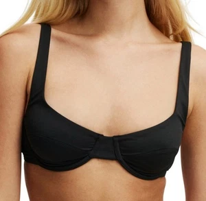 Cotton on Women's Underwire Balconette Bikini Top - Black Medium - Picture 1 of 7