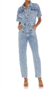 FREE PEOPLE WE THE FREE MARCI COVERALLS DENIM JUMPSUIT Women’s Size XS - Picture 1 of 14
