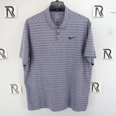 Hombres Nike Golf DriFit Polo Talla 2XL XXL Azul Tira Rendimiento Manga Corta Foto 1 de 4