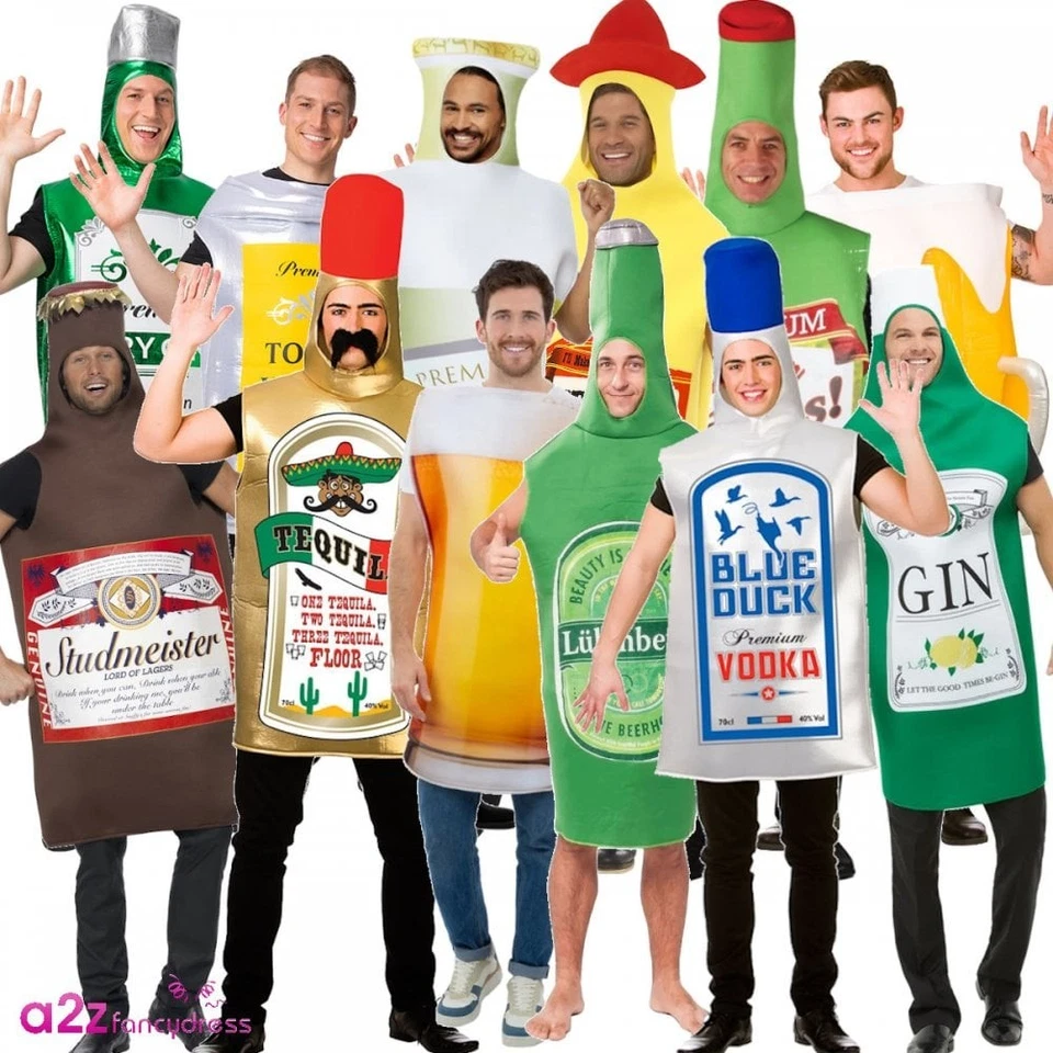Adult Drink Costumes Mens Stag Party Novelty Alcohol Oktoberfest Fancy Dress