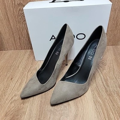 Zapatos de tacón alto Aldo para mujer talla 9 color topo punta gamuza cuero Foto 1 de 4
