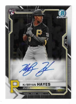 Ke'Bryan Hayes 2021 BOWMAN CHROME MLB ROOKIE AUTOGRAPH CARD Pirates Reds RC AUTO - Image 1 of 2