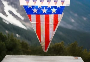 4th of July American Flag Patriotic Banner for Outdoor Décor 12 Ft Long New - Picture 1 of 2