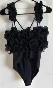 Free People Body Gr. S schwarz The Frill Of It Intimate Line G String Druckknopf Cl - Bild 1 von 11