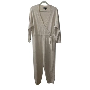 J. Crew Beige Jumpsuit Strick Baumwollmischung Merino Langarm Gürtel M - Bild 1 von 8