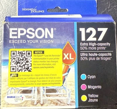 Epson T127520 Color Ink Cartridges Extra High Capacity - Cyan, Magenta, Yellow - Image 1 of 2