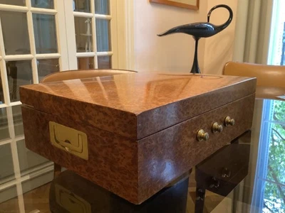 TONNEL 12 rue de la paix Paris Coffret à code secret XIXEME  en loupe de thuya - Photo 1/4