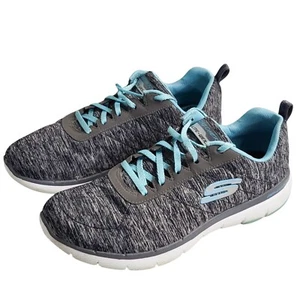 Zapatillas deportivas Skechers Flex Appeal 3.0 para mujer talla 10 negras azules jaspeadas - Imagen 1 de 8