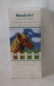 WonderArt CARON Latch Hook Kit Pony NEW 12 x 12 inches Pillow Wallhanging - Picture 1 of 3