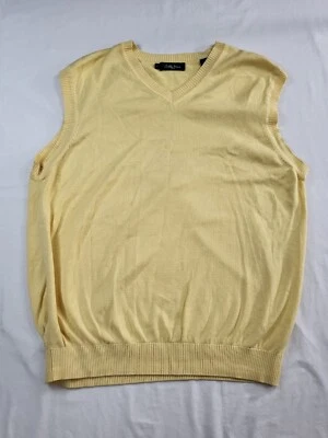 Bobby Jones Players Vest Mens Size Large L Peruvian Pima Cotton Yellow Golf - Image 1 of 4