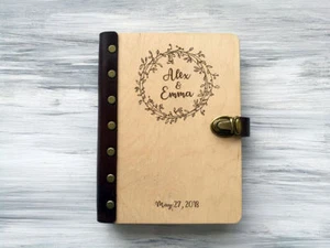 Wedding Guest Book Rustic Guestbook Wood Wreath Guest book Custom Bridal Shower - Picture 1 of 7