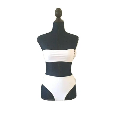 Zaful Swim Mujer Blanco 2 Piezas Bikini Bandeau Top Acolchado Talla 6 Medio Elástico  Foto 1 de 4
