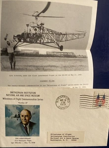 MILESTONES OF FLIGHT #27 IGOR SIKERSKY 35TH ANNIV 1ST HELICOPTER FLIGHT MAY 1975 - Picture 1 of 7