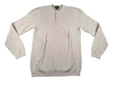 Eddie Bauer Swearter Para Hombres LT Crema Doble Henley Tejido Manga Larga Pullover Botón Foto 1 de 4