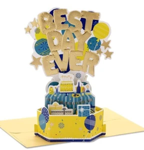 Tarjeta emergente Paper Wonder Celebrate "BEST DAY EVER"" ""HERE'S TO YOU"" de Hallmark - Imagen 1 de 6