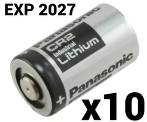 10 TEN PANASONIC CR2 INDUSTRIAL LITHIUM BATTERY DL-CR2 PHOTO 3V 13770 EXP 2027 - Picture 1 of 2