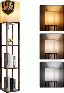 Floor Lamp with Shelves, Modern Shelf Lamp for Display Storage, 3 Color Temperat - Picture 1 of 8