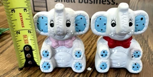 Elephant Salt and Pepper Shakers Vintage Set Ceramic China 3" Elephants - Picture 1 of 7